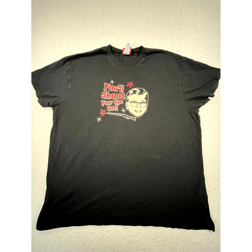 A Christmas Story Sleep Shirt Mens L Black Cotton You'll Shoot Your Eye Out Y2K